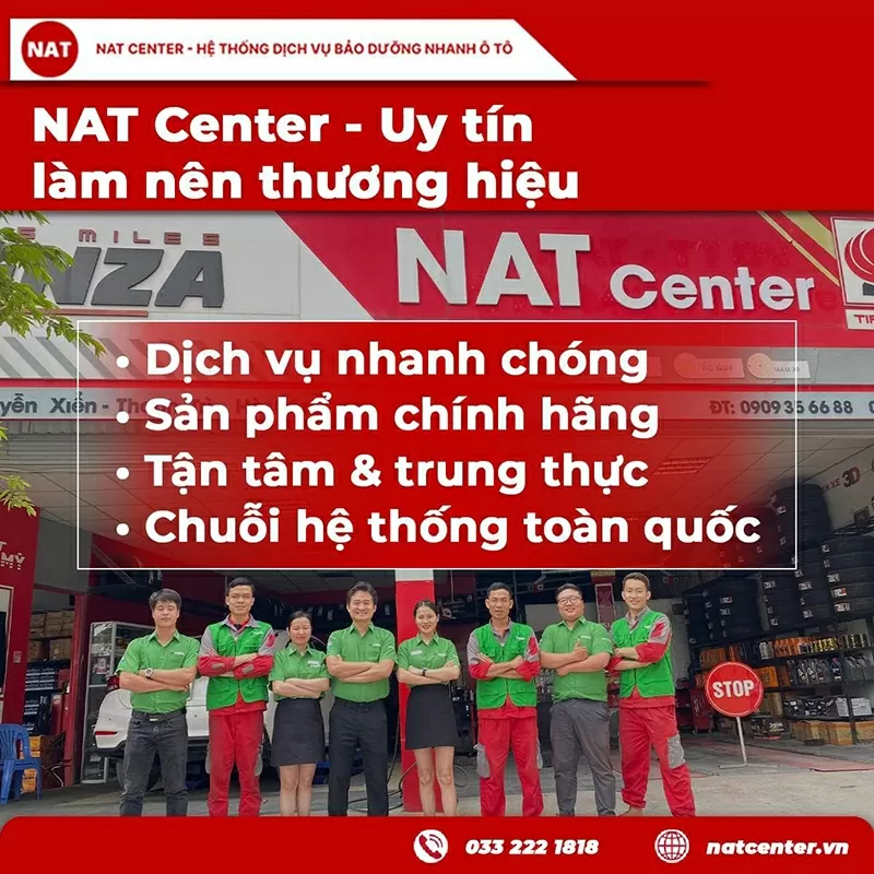 Chất lượng lốp xe và dịch vụ uy tín làm nên thương hiệu của NAT Center.