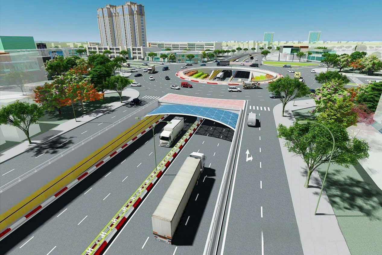 Nút giao đường Bùi Viện - Lê Hồng Phong khi hoàn thành không chỉ giảm ùn tắc giao thông mà tạo điểm nhấn về kiến trúc đô thị