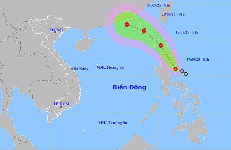 Vị trí và đường đi của áp thấp nhiệt đới..
