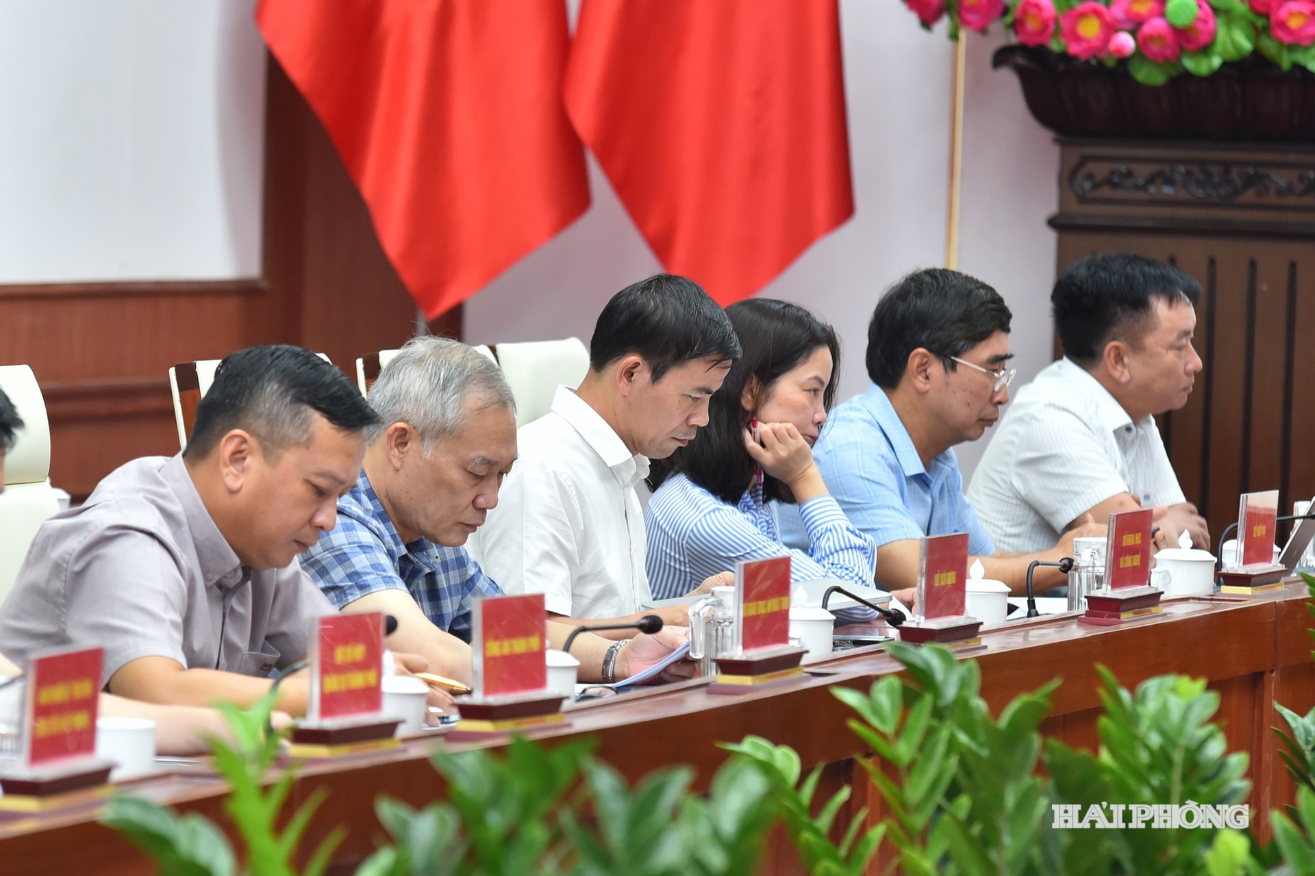 Các đại biểu dự hội nghị tại điểm cầu Hải Phòng