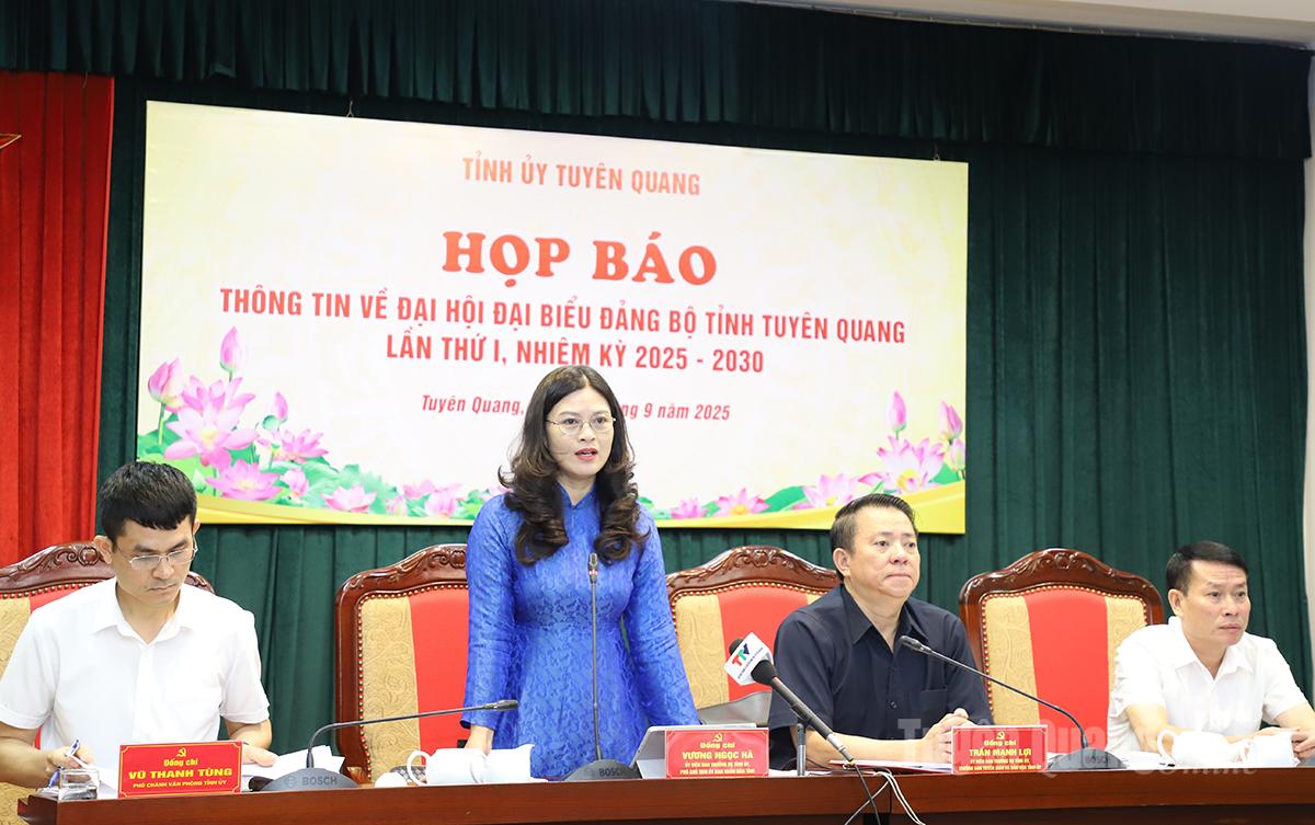 Comrade Vuong Ngoc Ha, Member of the Provincial Party Standing Committee, Vice Chairman of the Provincial People's Committee spoke at the press conference.