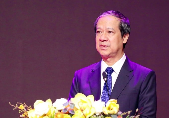 Bộ trưởng Nguyễn Kim Sơn phát biểu tại hội nghị Giáo dục đại học ngày 18/9. Ảnh: MOET