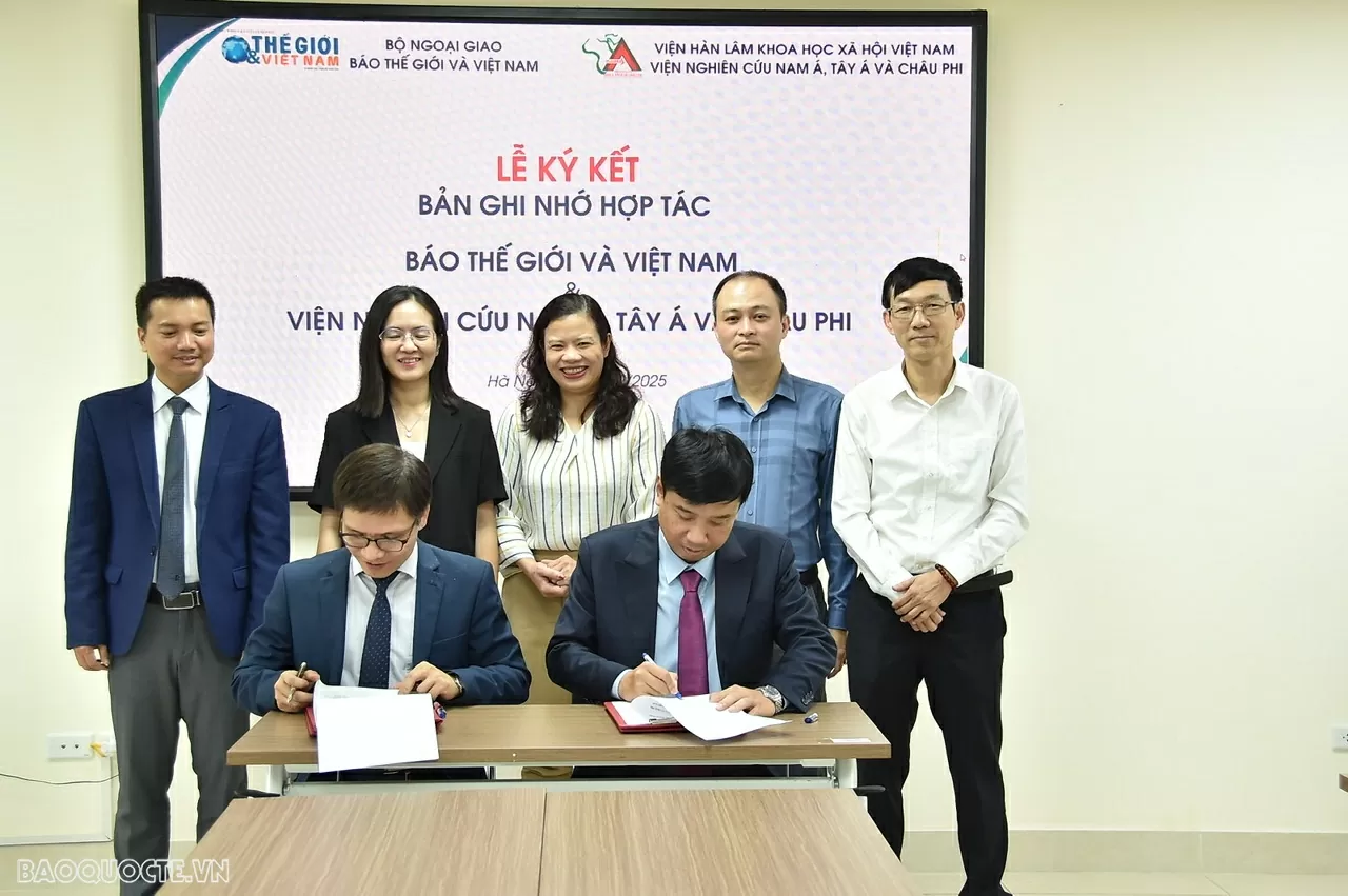 báo tgvn ký mou với viện nam á, tây á, châu phi
