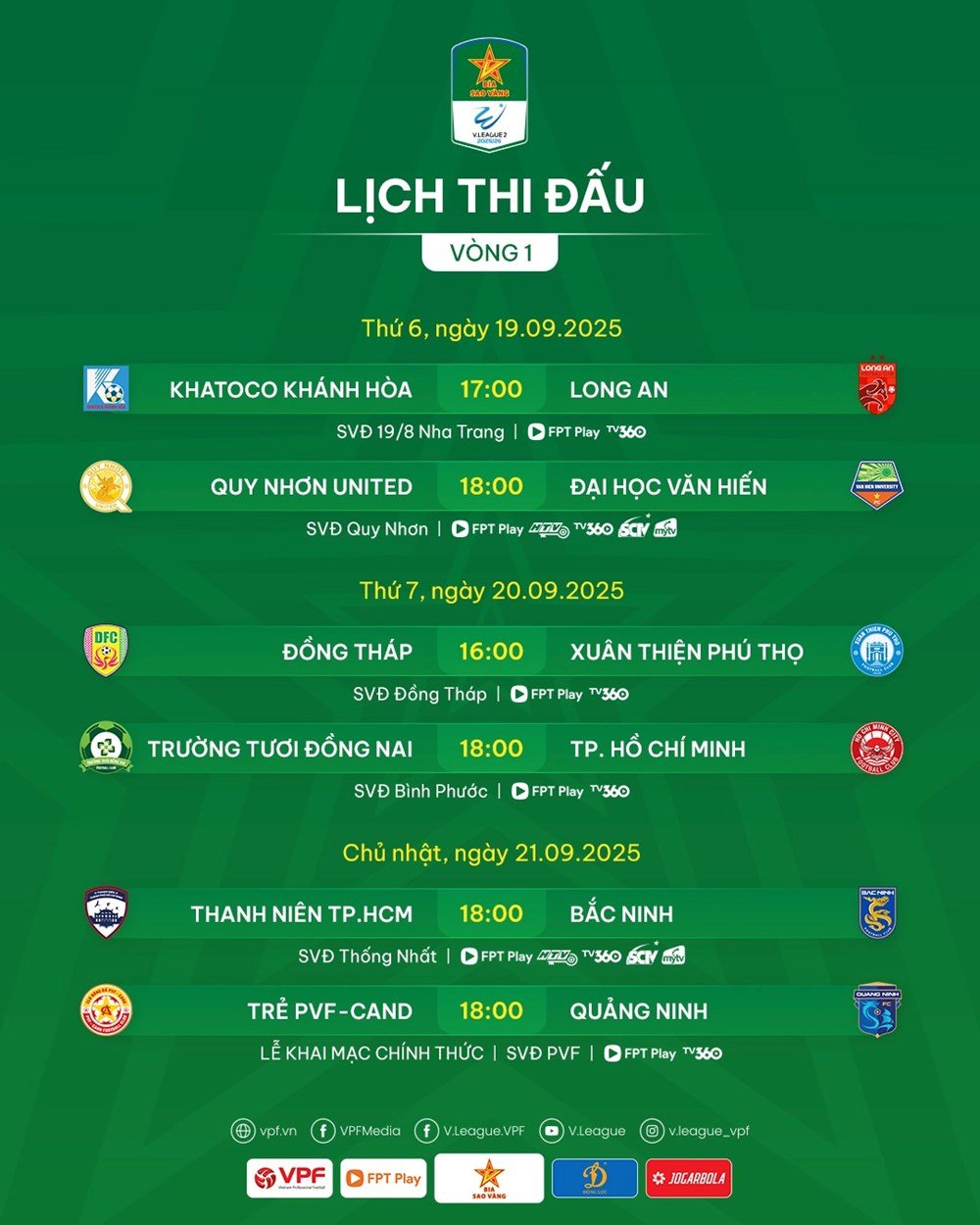 Lịch thi đấu vòng 1 Giải hạng Nhất Quốc gia 2025/26 - ảnh 2