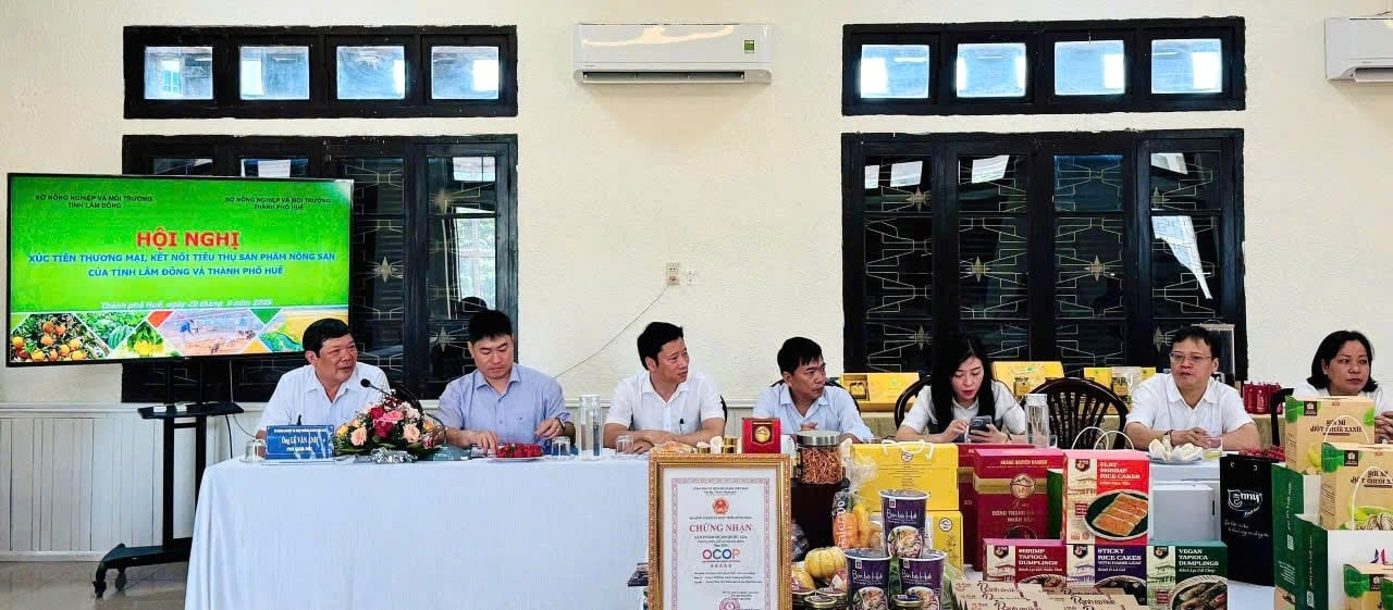 Đại biểu tham dự Hội nghị kết nối tiêu thụ nông sản của tỉnh Lâm Đồng và thành phố Huế