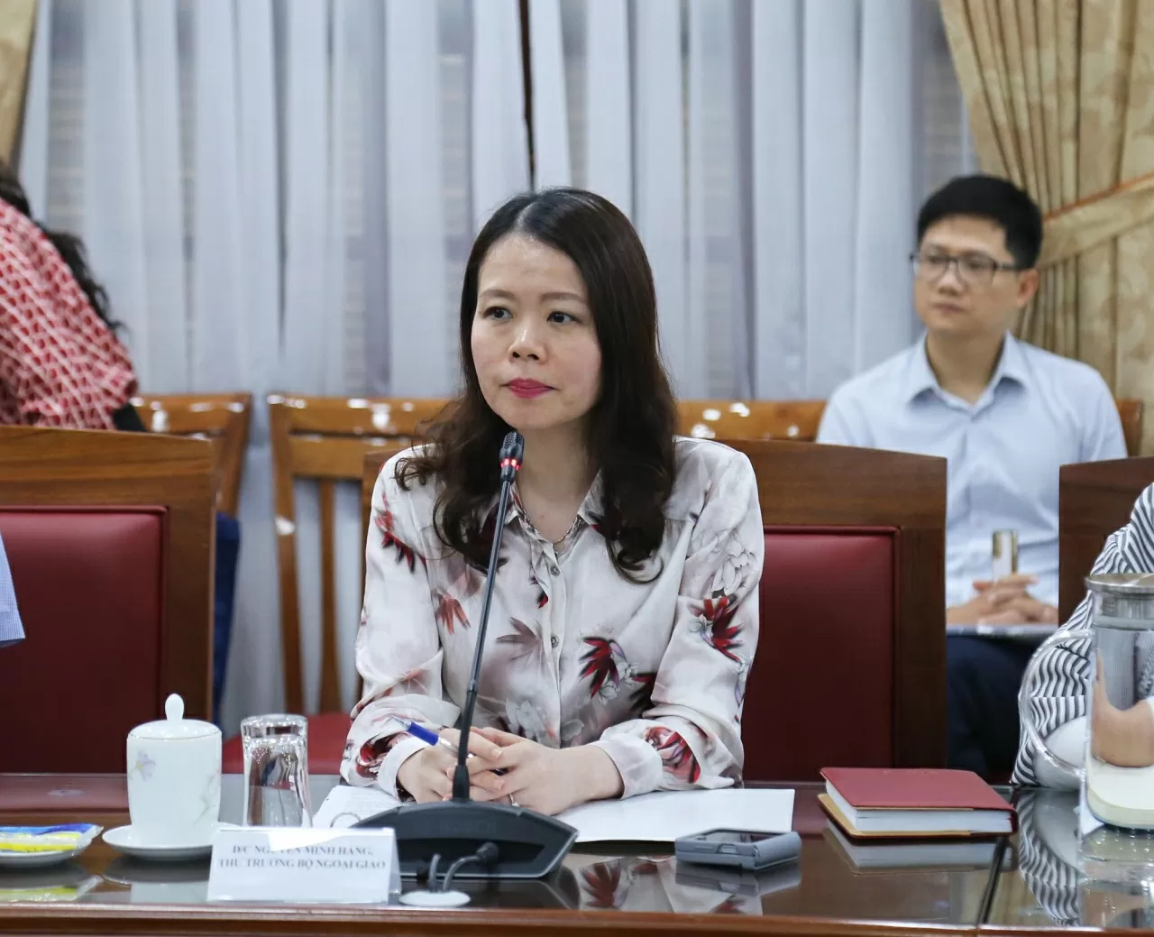 Thứ trưởng Ngoại giao Nguyễn Minh Hằng phát biểu tại Hội nghị. (Ảnh: Thành Long)