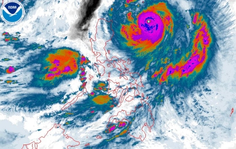 Bão Ragasa mạnh lên thành siêu bão. (Nguồn: rappler)