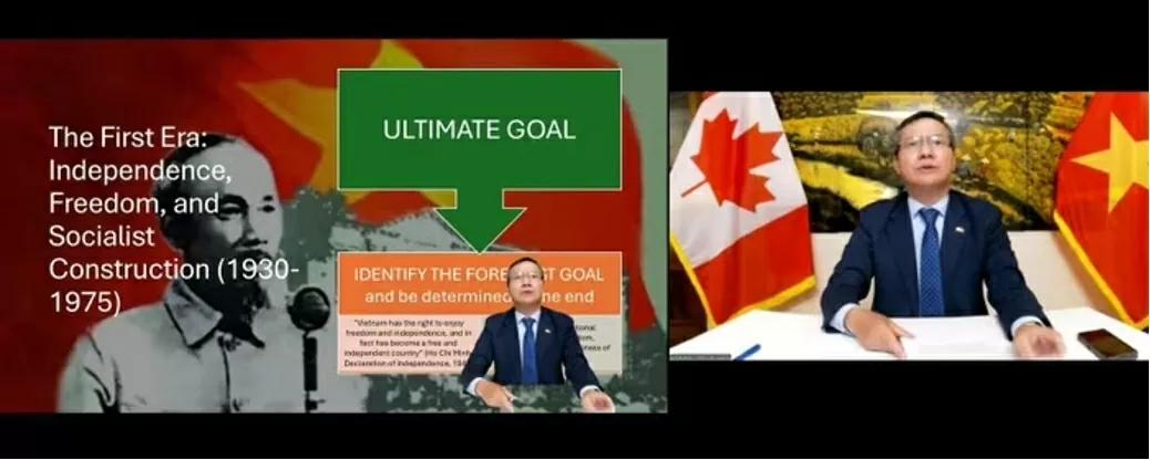 Buổi tọa đàm trực tuyến do Hội Hữu nghị Canada - Việt Nam tổ chức. (Nguồn: TTXVN)