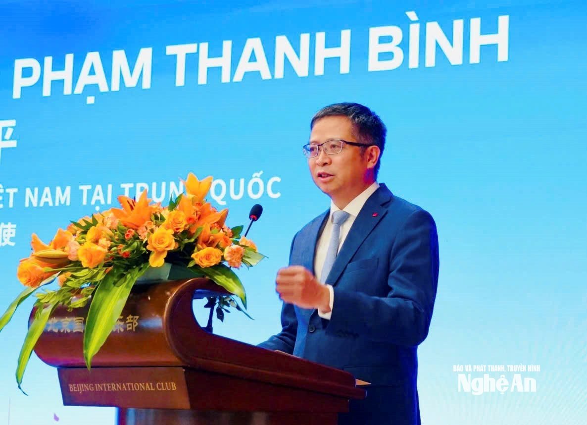 លោក Pham Thanh Binh ឯកអគ្គរដ្ឋទូតវិសាមញ្ញ និងពេញសមត្ថភាពវៀតណាមប្រចាំនៅប្រទេសចិន ថ្លែងក្នុងវេទិកាទី២