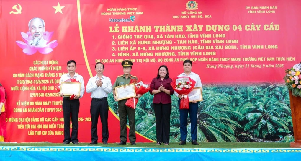Vĩnh Long khánh thành 4 cầu giao thông do Bộ Công an và Vietcombank xây dựng - 4