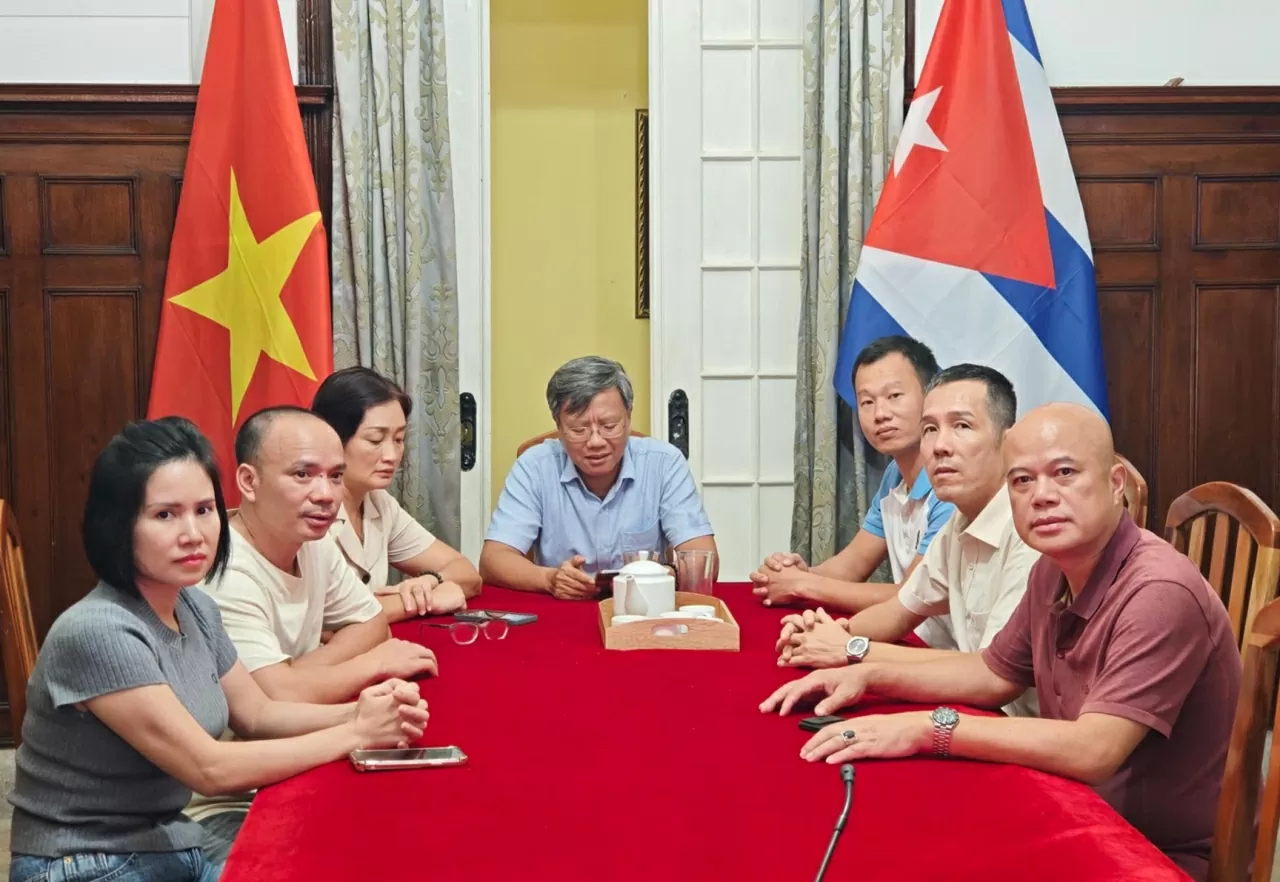 Điểm cầu Đảng ủy tại Cuba (Nguồn: ĐSQ Việt Nam tại Cuba)
