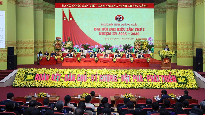 View of the 1st Congress of the Quang Ngai Provincial Party Committee, term 2025-2030.