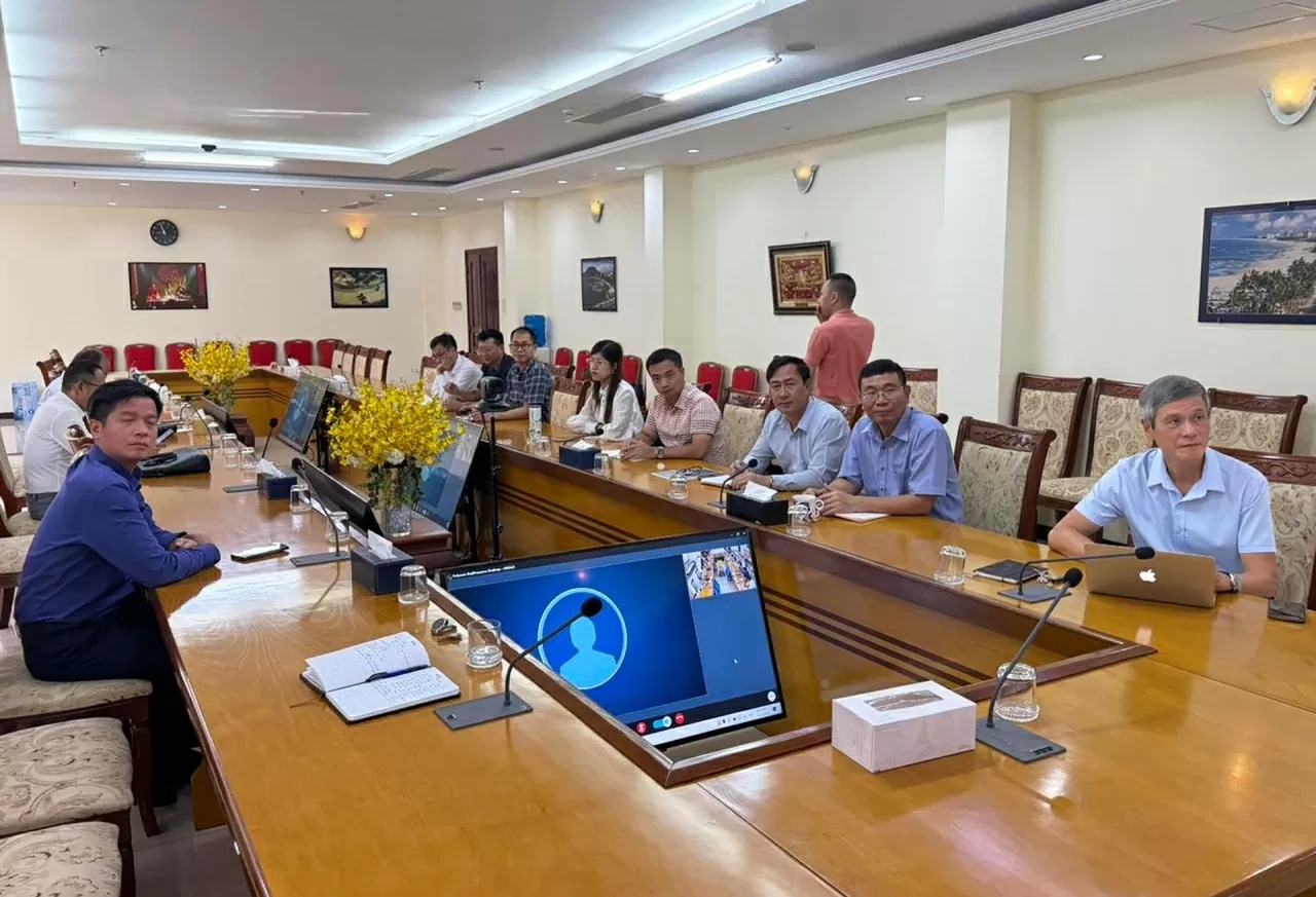Điểm cầu Đảng ủy tại Campuchia. (Nguồn: ĐSQ Việt Nam tại Campuchia)