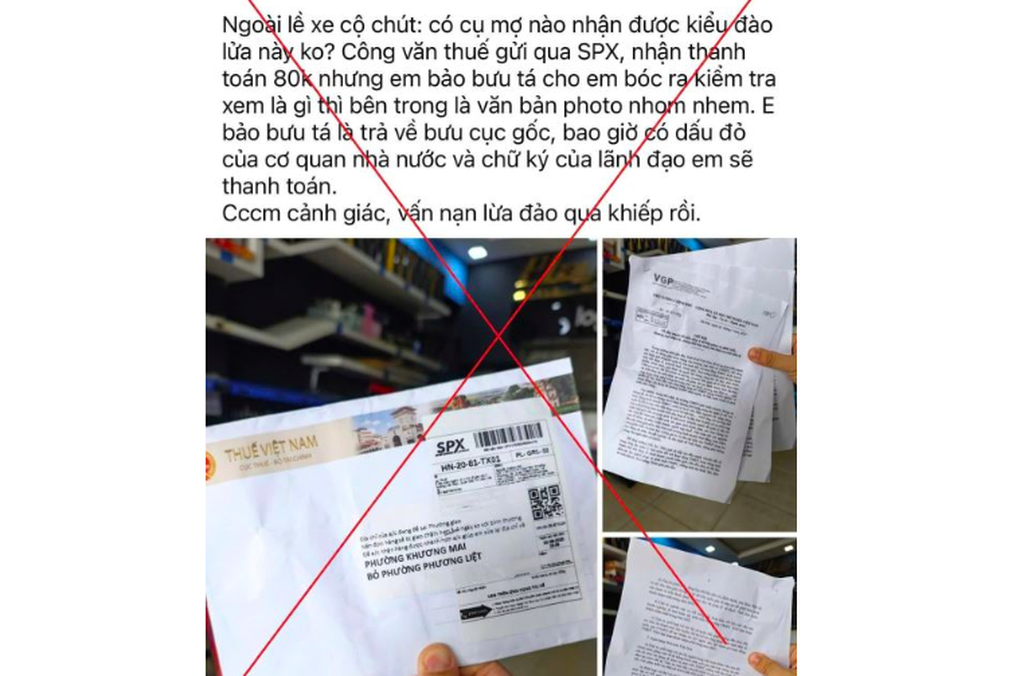 Chiêu trò giả mạo phong bì Cục Thuế, lừa người dân nộp 80.000 đồng - 1