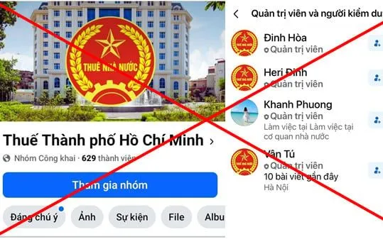 Thuế TP Hồ Chí Minh cảnh báo trang facebook giả mạo.
