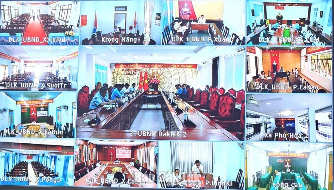 Cuộc họp được tổ chức trực tuyến đến các cơ quan, đơn vị và UBND các xã, phường trên địa bàn tỉnh.