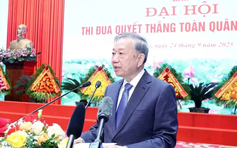 Tổng Bí thư Tô Lâm phát biểu. (Ảnh: TTXVN)