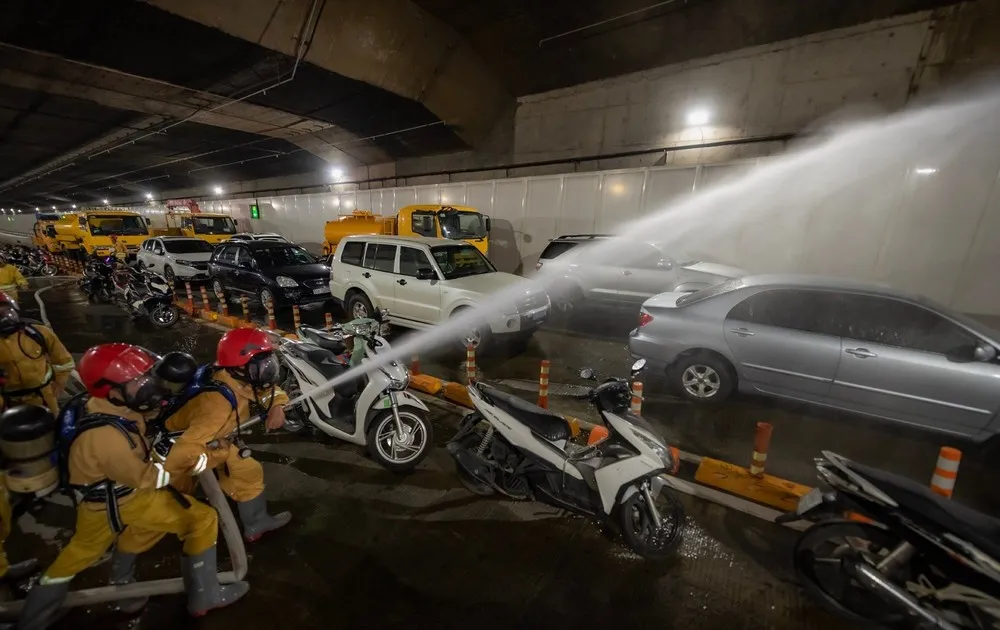 Thay đổi thời gian diễn tập chữa cháy tại đường hầm sông Sài Gòn