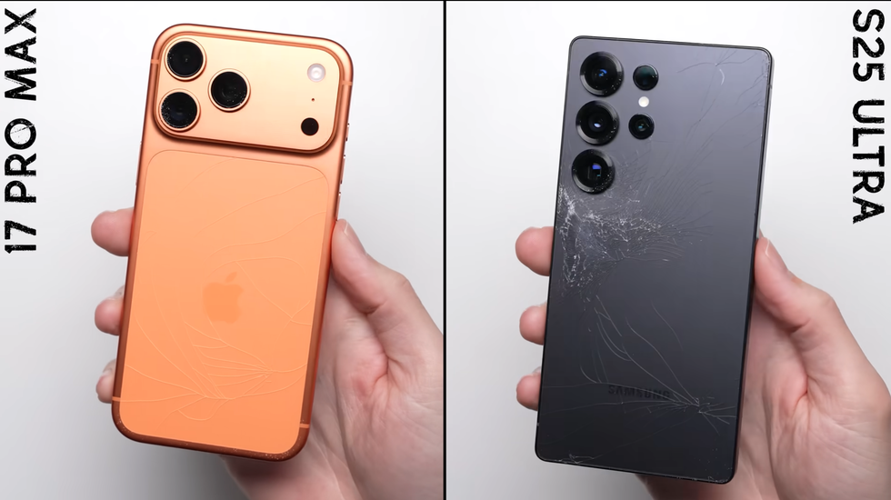 iPhone 17 Pro Max đọ độ bền với Galaxy S25 Ultra khi thả rơi xuống nền cứng - 3