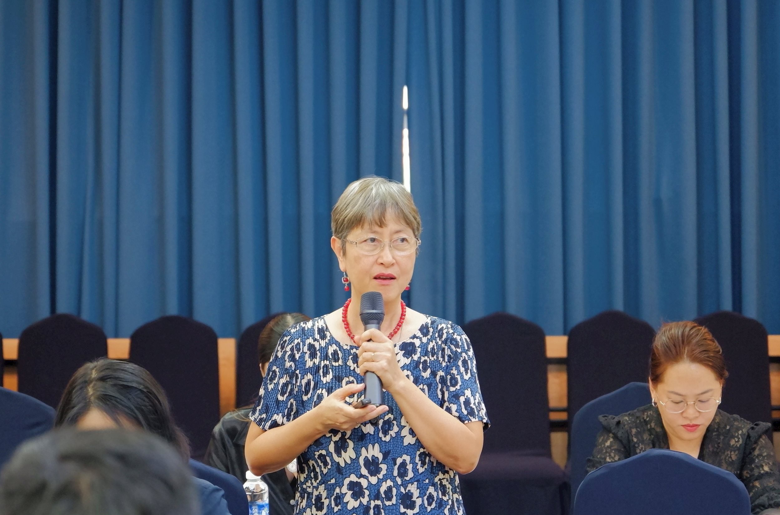 លោកស្រី Nguyen Thi Kim Phuong - អង្គការសុខភាពពិភពលោកប្រចាំនៅវៀតណាមថ្លែងមតិ។ រូបថត៖ Hoa Le