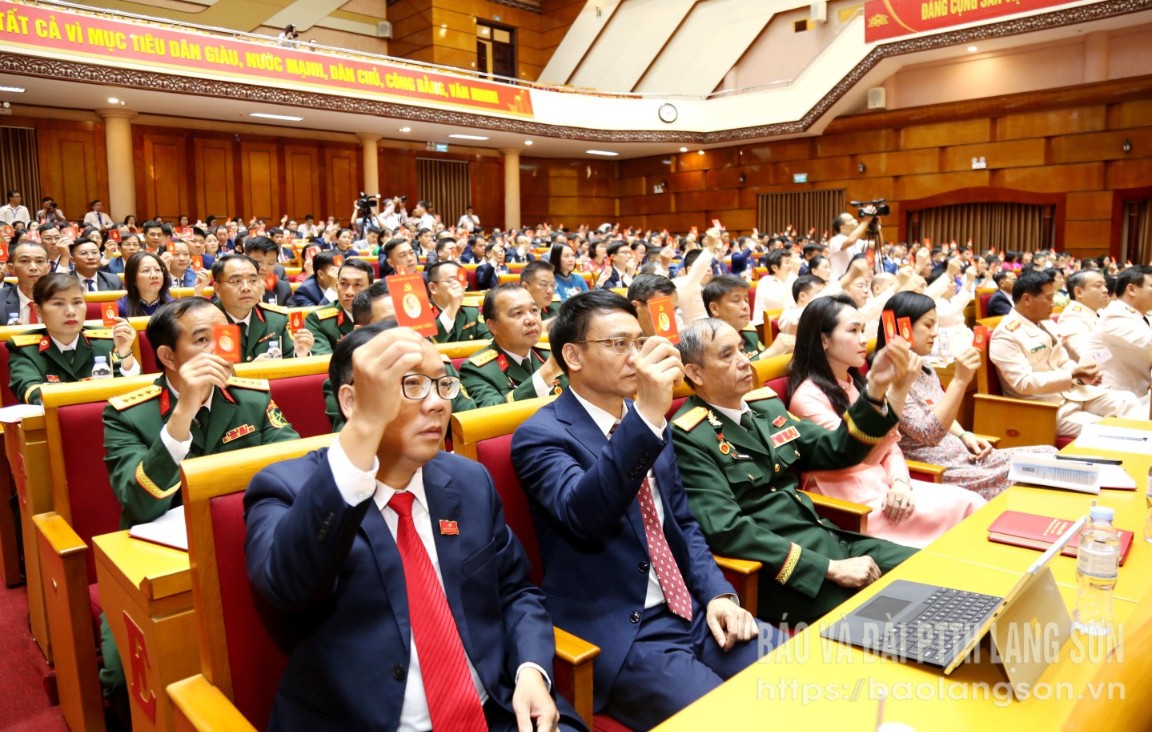 Các đại biểu biểu quyết bầu Đoàn Chủ tịch đại hội