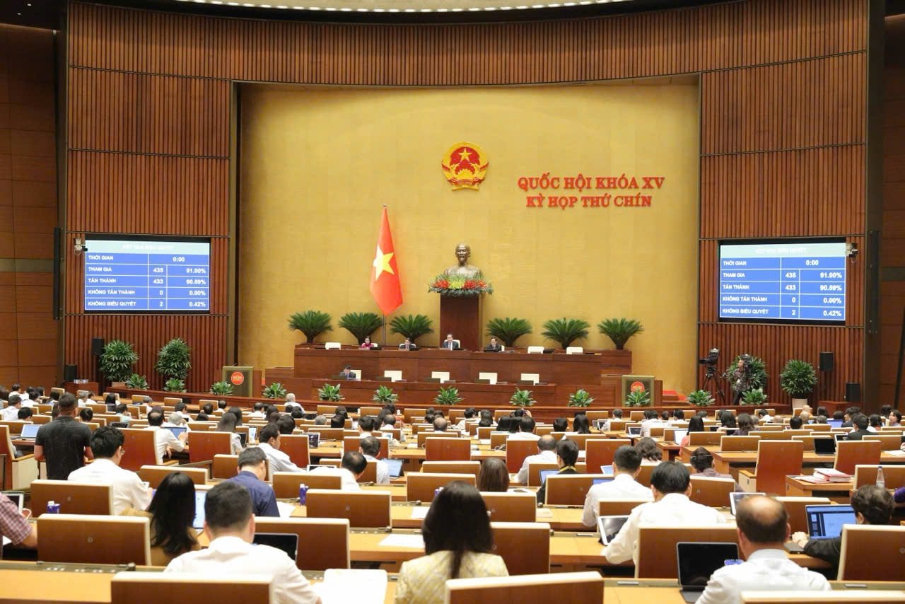 The National Assembly voted to pass the Law on Personal Data at the Ninth Session with a high approval rate. Photo: Ho Long