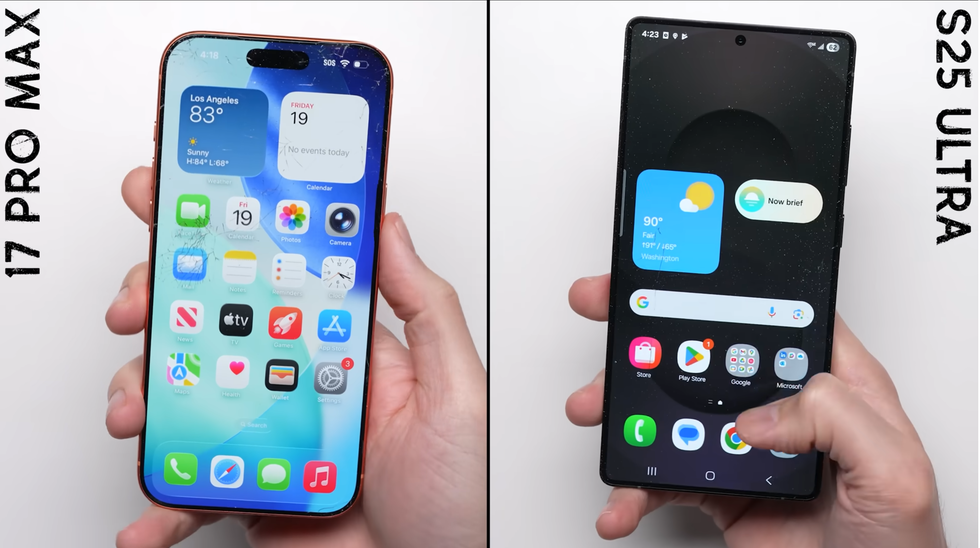 iPhone 17 Pro Max đọ độ bền với Galaxy S25 Ultra khi thả rơi xuống nền cứng - 7