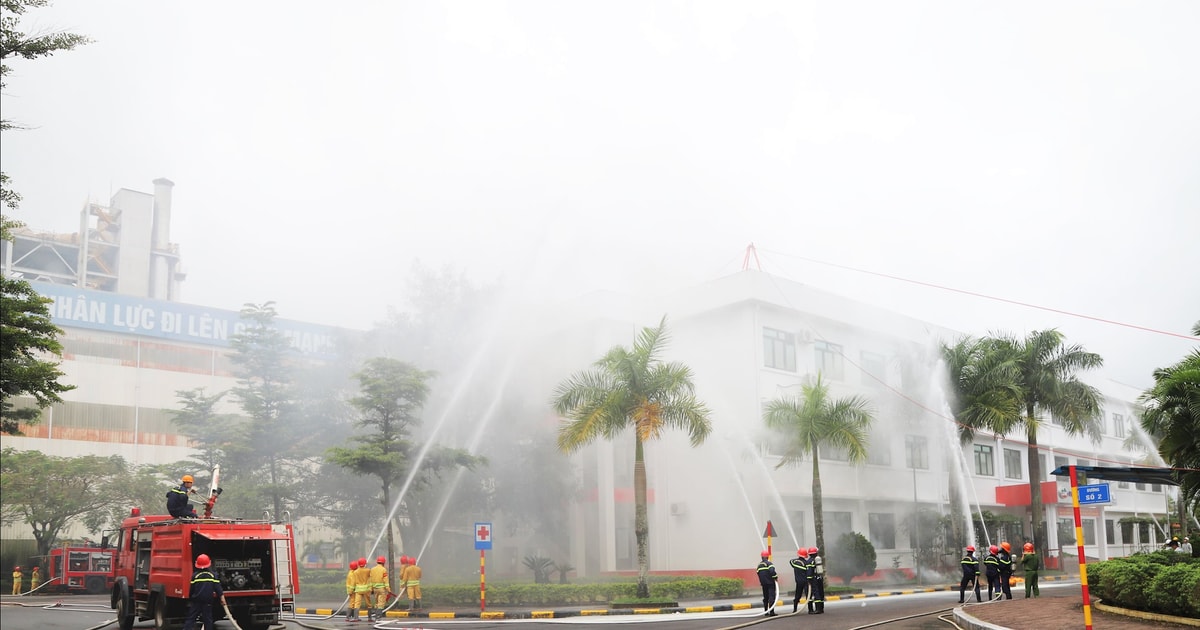 Công ty Nhôm Lâm Đồng diễn tập phòng cháy chữa cháy và cứu nạn, cứu hộ