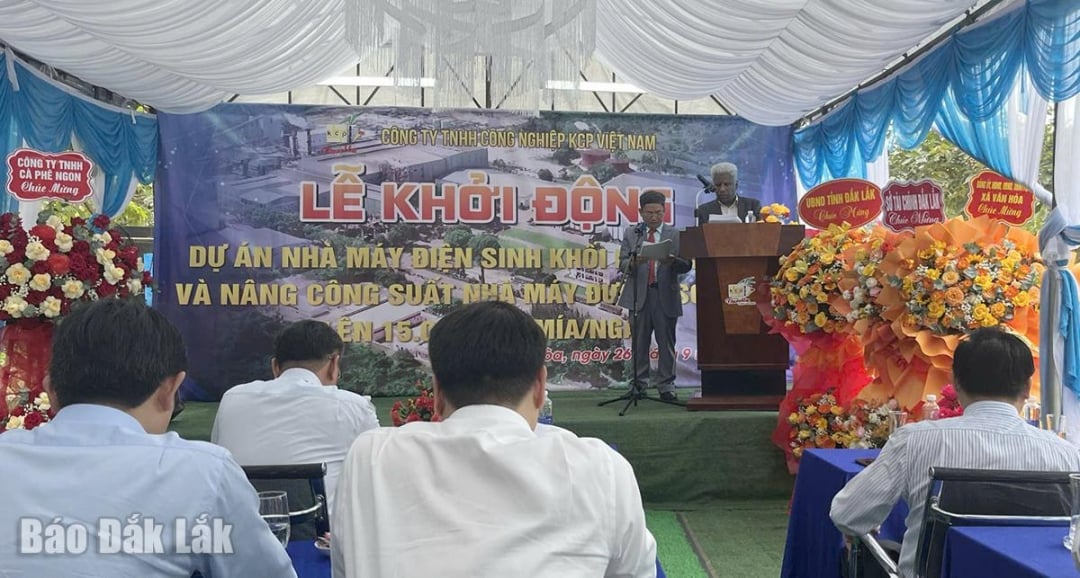 លោក K.V.S.R Subbaiah អគ្គនាយកក្រុមហ៊ុន KCP Vietnam Industries Co., Ltd. ថ្លែងសុន្ទរកថាបើក។