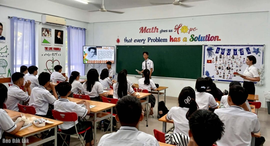 An innovative lesson according to the 2018 General Education Program. Photo: T. Hieu