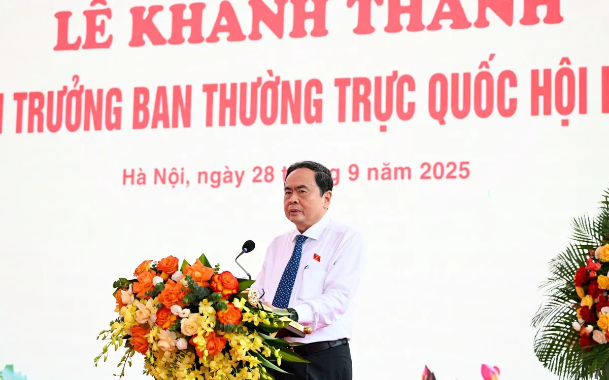 Chủ tịch Quốc hội Trần Thanh Mẫn phát biểu tại buổi lễ.