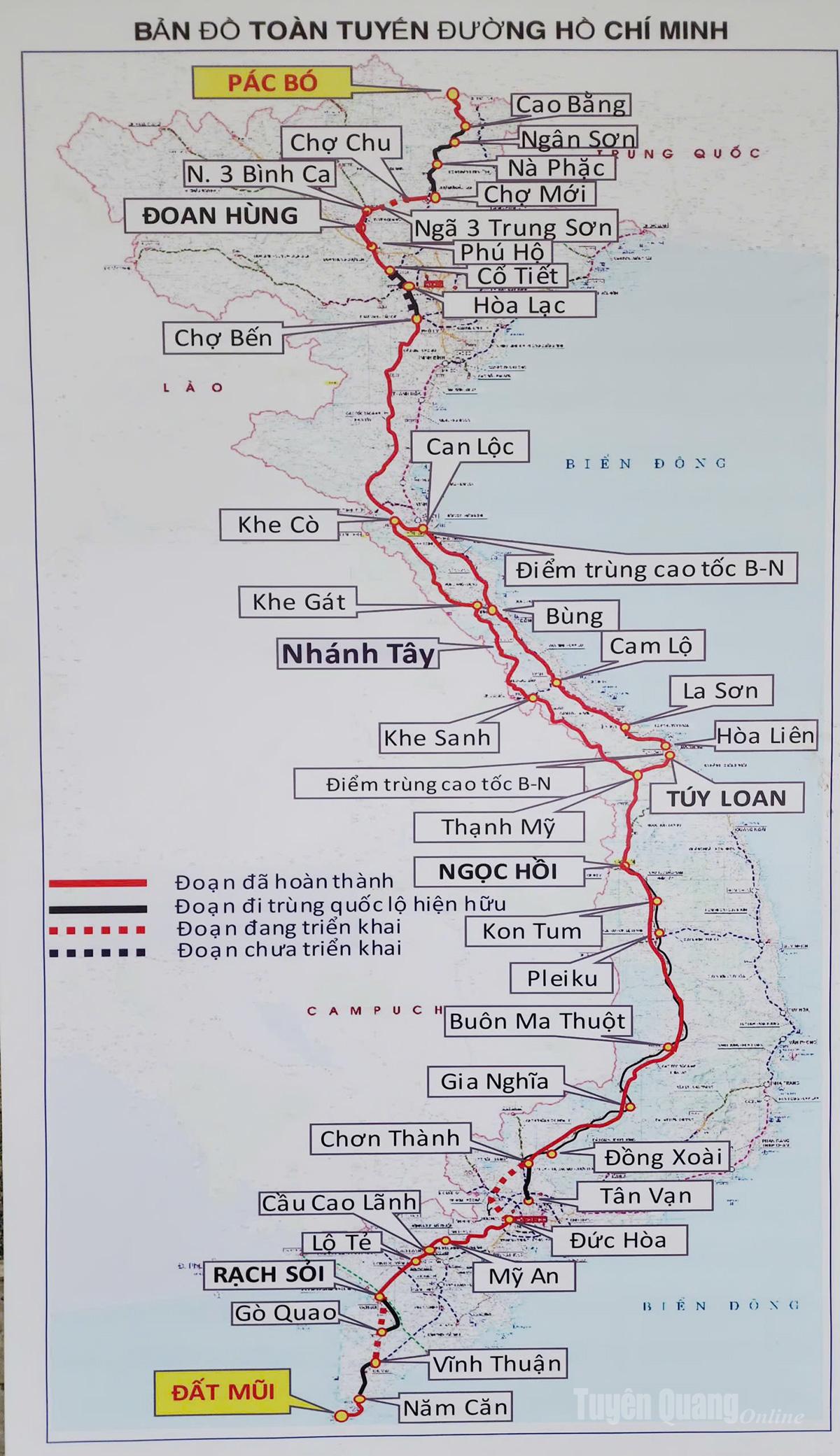 Panoramic map of Ho Chi Minh route.