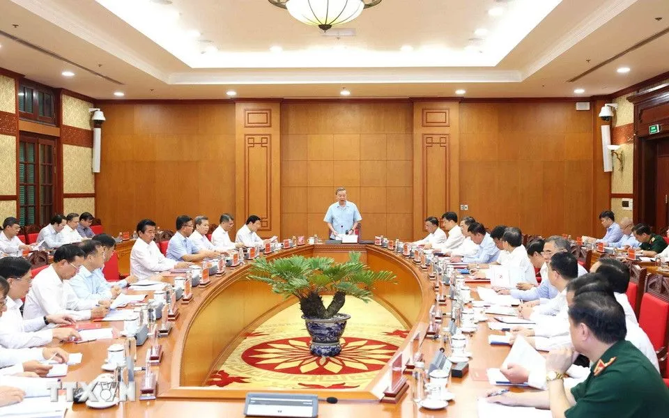 Tổng Bí thư chủ trì họp Thường trực Ban Chỉ đạo Trung ương về phòng, chống tham nhũng (Ảnh: TTXVN)