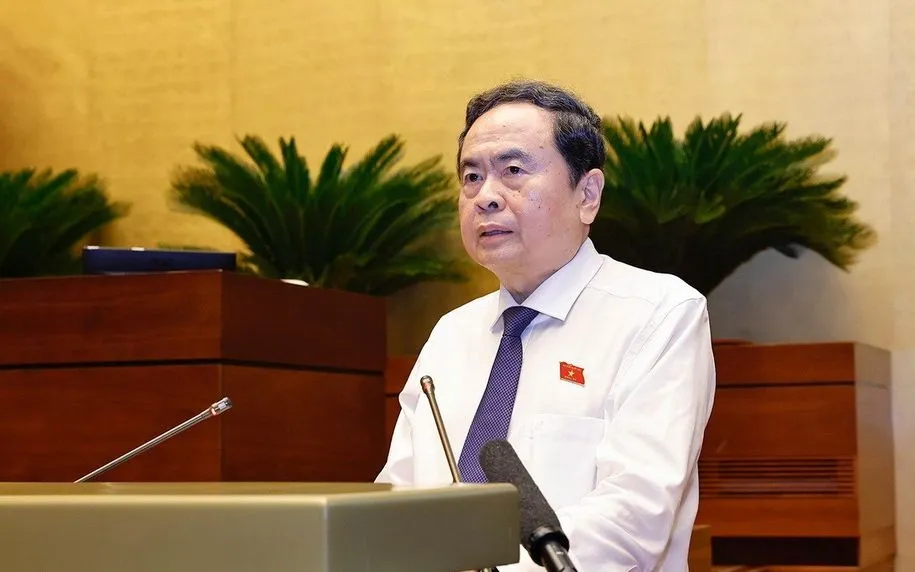 Chủ tịch Quốc hội Trần Thanh Mẫn phát biểu khai mạc Hội nghị. (Ảnh: TTXVN)