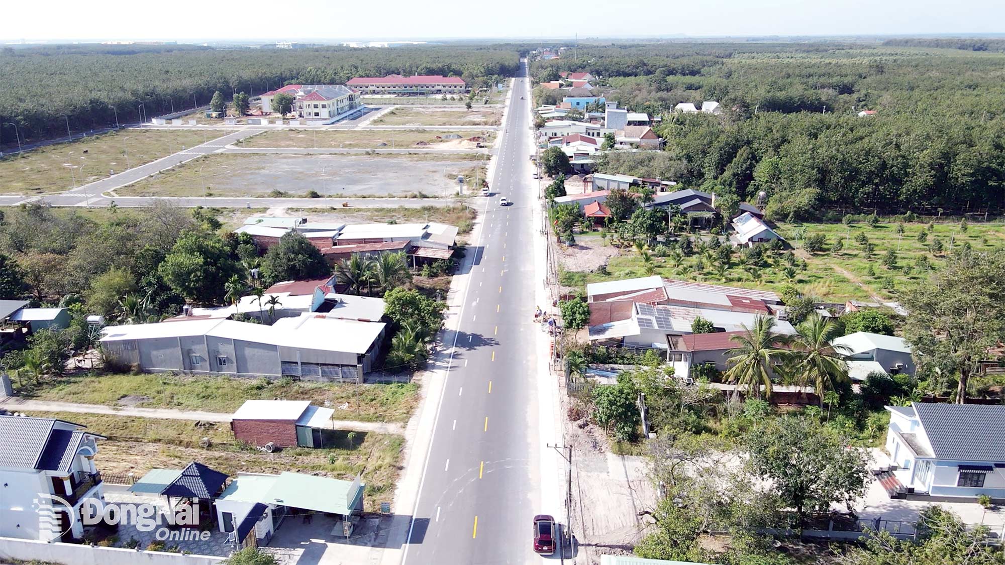 A corner of the new rural area of ​​Tan Khai commune seen from above. Photo: Thanh Lam