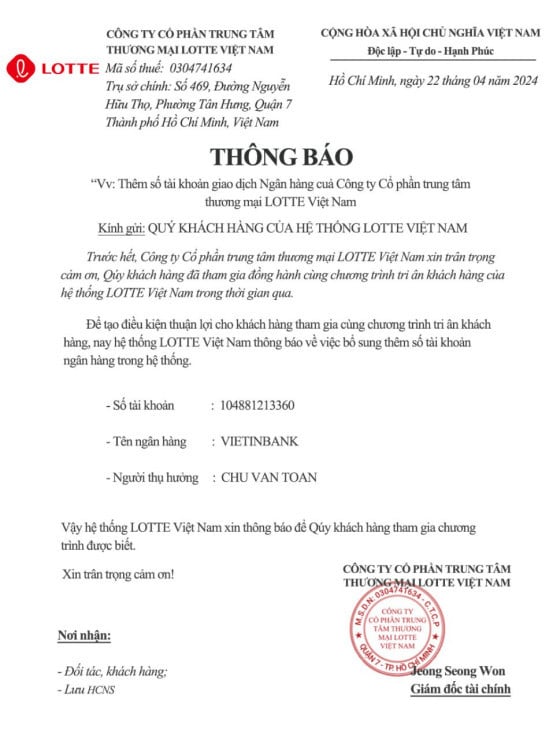 LOTTE Mart bị kẻ gian mạo danh- Ảnh 1.