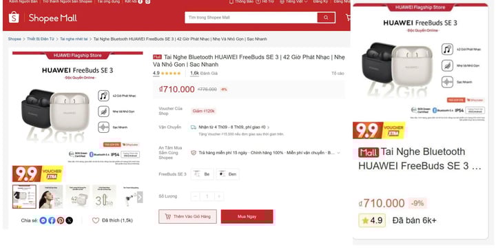 Τα οικονομικά ακουστικά HUAWEI FreeBuds SE 3 ξεπέρασαν τις 6.000 πωλήσεις σε πλατφόρμες ηλεκτρονικού εμπορίου.