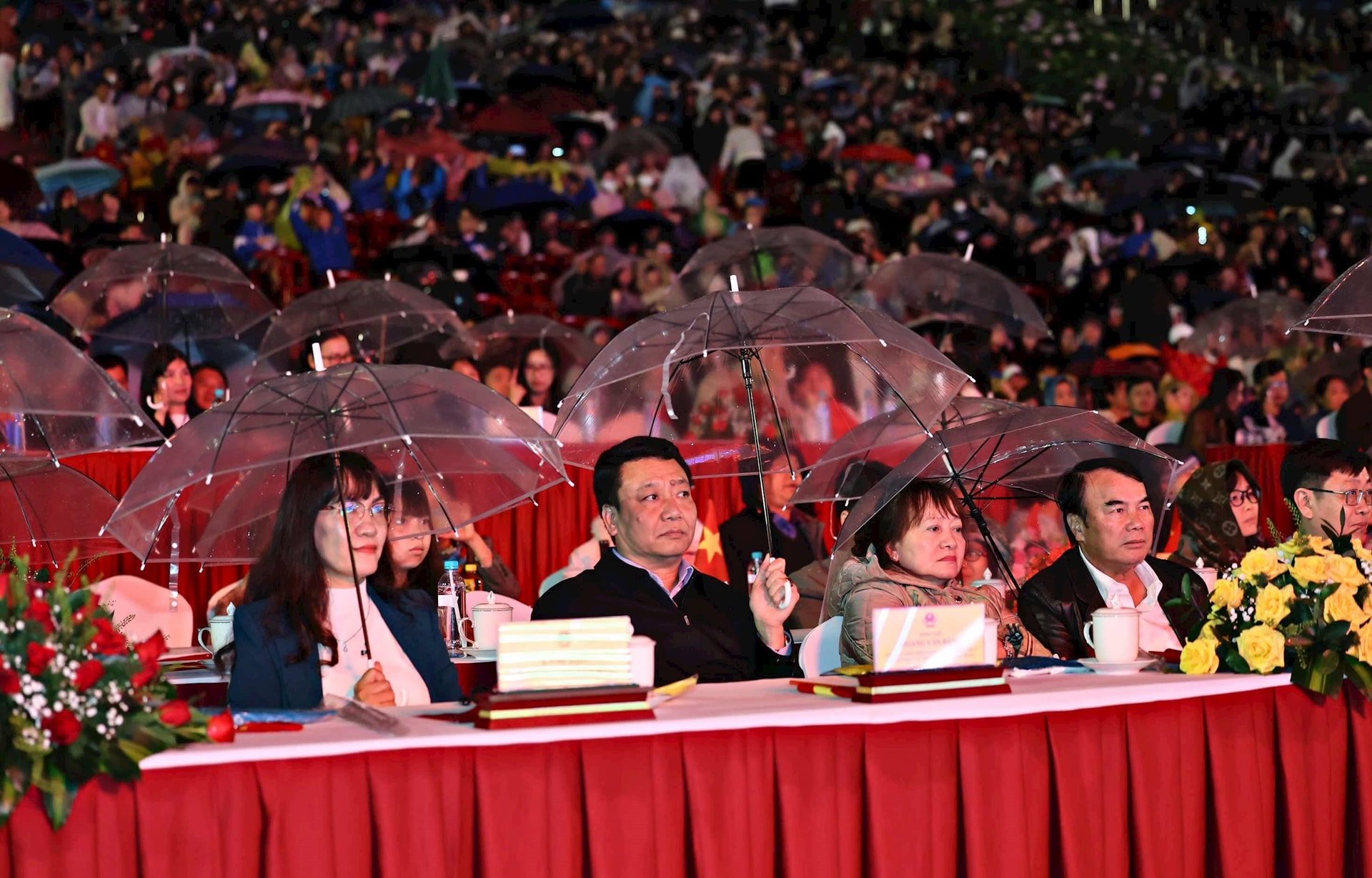 Leaders of the Provincial People's Committee, departments, branches and localities attended the special art program.