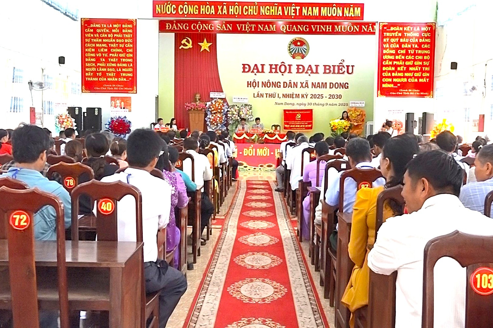ទិដ្ឋភាពទូទៅនៃសមាជគណៈប្រតិភូសមាគមកសិករឃុំណាំដុងអាណត្តិ ២០២៥ - ២០៣០