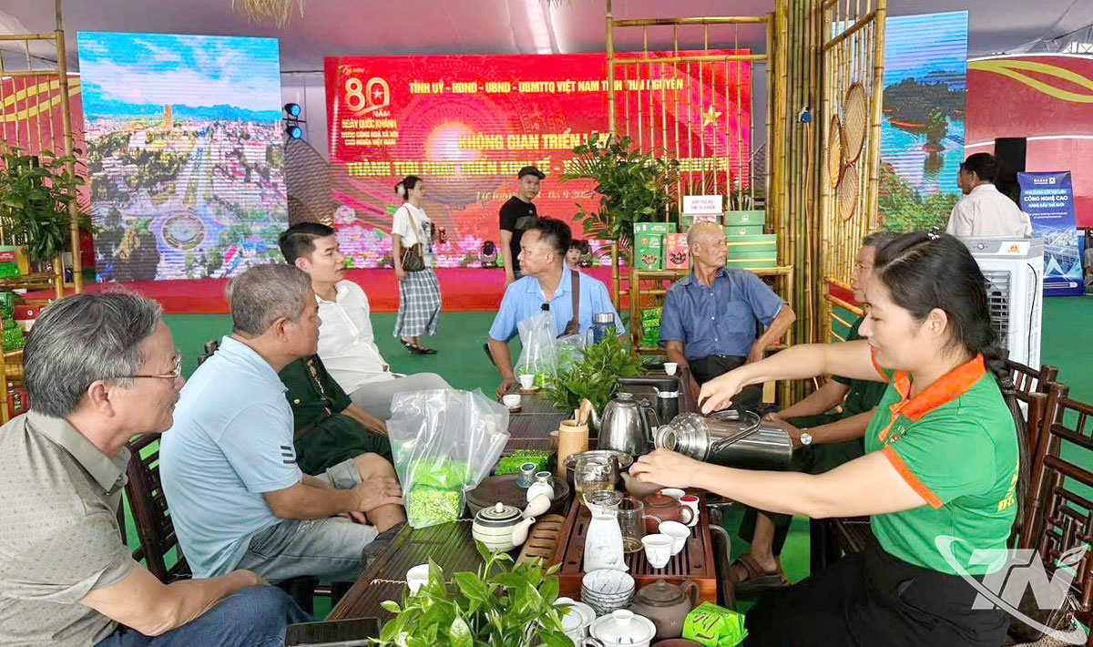 ភ្ញៀវ​ទេសចរ​ទទួល​ស្គាល់​រសជាតិ​តែ Thai Nguyen ក្នុង​ការ​តាំង​ពិព័រណ៍​សមិទ្ធិផល​សេដ្ឋកិច្ច​សង្គម ៨០ ឆ្នាំ​។