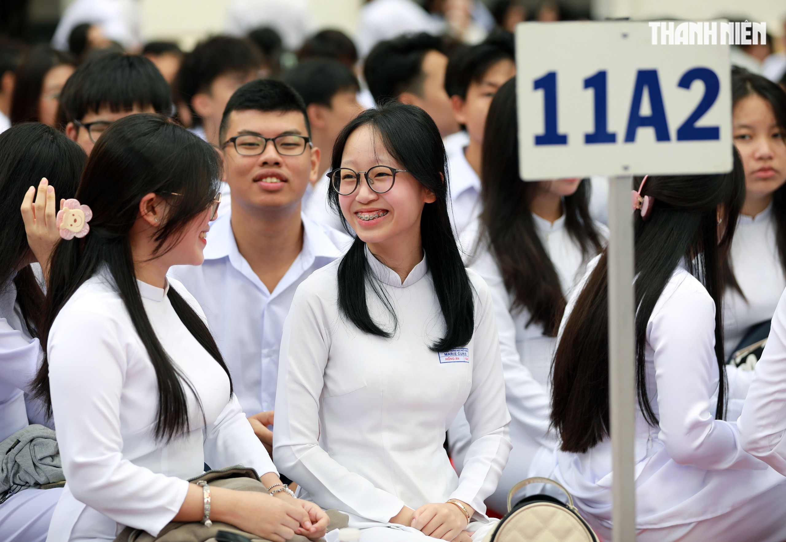 Nữ sinh trường THPT Marie Curie rạng ngời trong ngày khai giảng 107 năm lịch sử - Ảnh 2.
