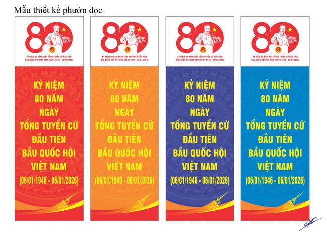 Phê duyệt mẫu biểu trưng sử dụng trong các hoạt động tuyên truyền kỷ niệm 80 năm Ngày Tổng tuyển cử đầu tiên bầu Quốc hội Việt Nam  - Ảnh 3.