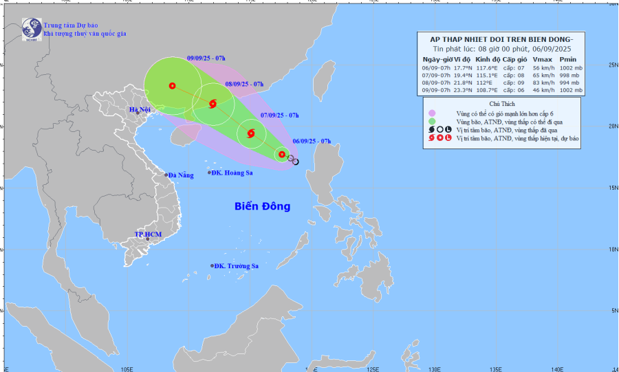 Tropical depression in the East Sea is likely to strengthen into a storm