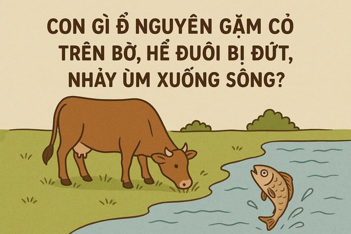 Quel animal reste sur la berge à brouter, mais quand on lui arrache la queue, il saute dans la rivière ? (Illustration)