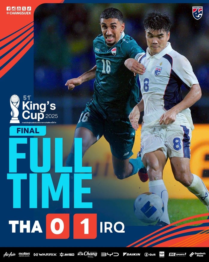 Thái Lan thi đấu hơn người vẫn gục ngã trước Iraq ở chung kết King’s Cup- Ảnh 1.