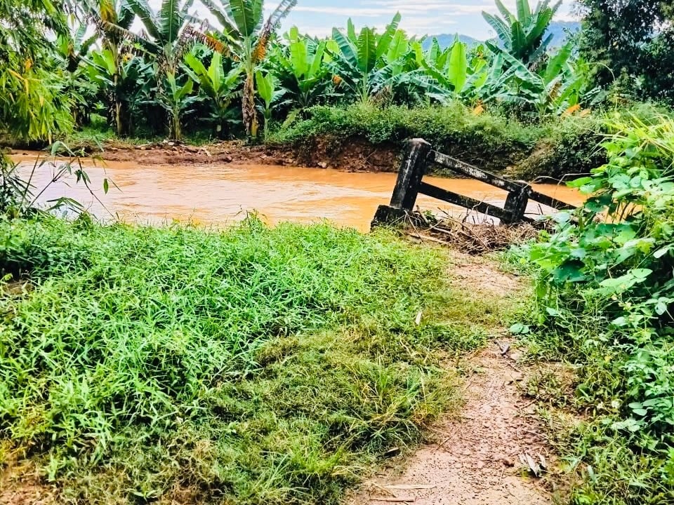 Cầu bị hư hại do mưa lũ