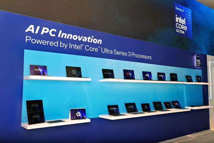 تعدادی از مدل‌های لپ‌تاپ اکنون پردازنده‌های Intel Core Ultra Series 3 را در خود جای داده‌اند. (منبع: اینتل)