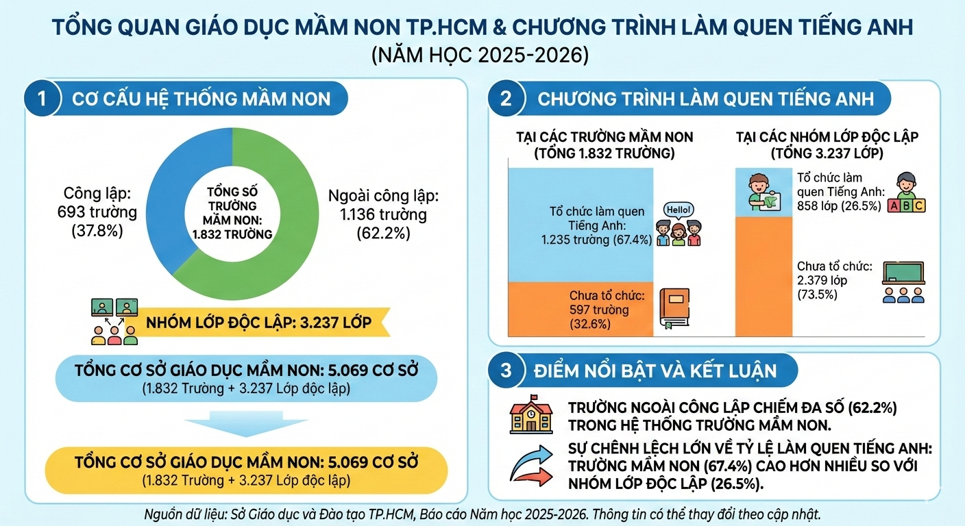Quy mô trẻ em TP.HCM đang học tiếng Anh bậc mầm non ra sao? - Ảnh 1.