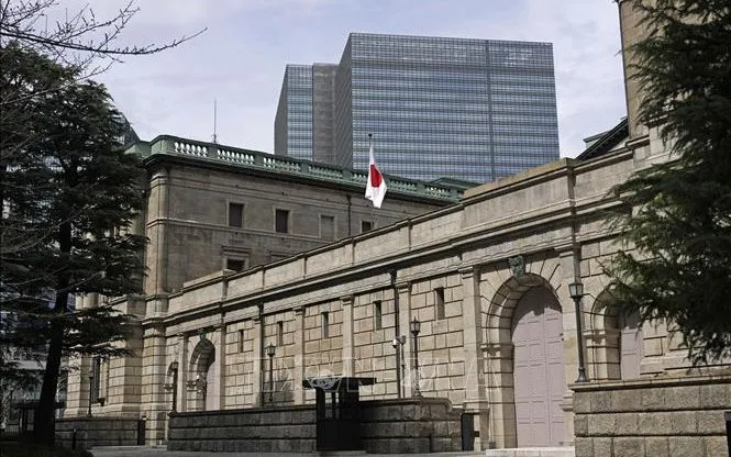 Sede centrale della Banca del Giappone (BOJ) a Tokyo. Foto: Kyodo/VNA Trụ sở Ngân hàng trung ương Nhật Bản (BOJ) ở Tokyo. Ảnh: Kyodo/TTXVN