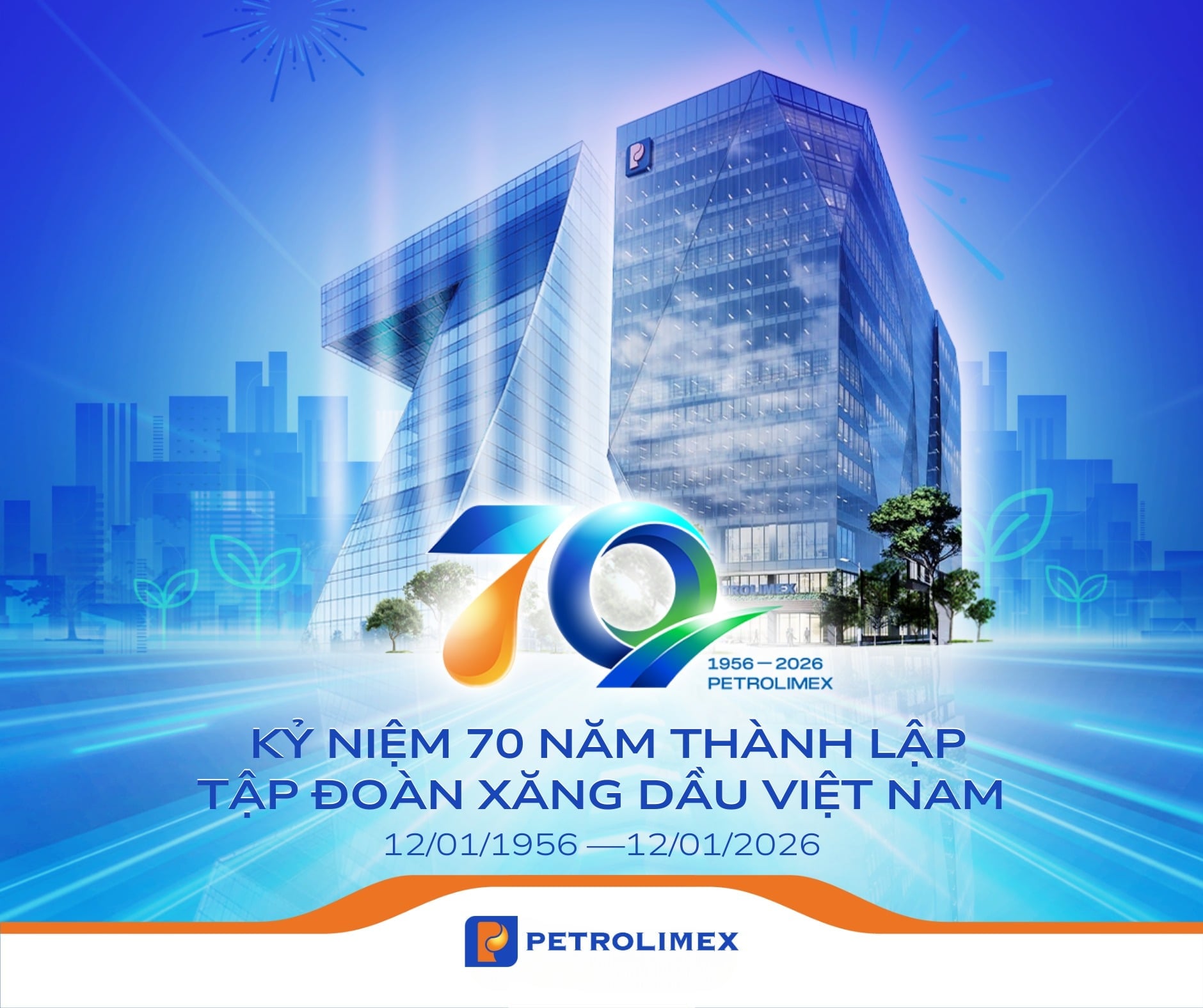 Suốt 70 năm hình thành và phát triển (1956 - 2026), Tập đoàn Xăng dầu Việt Nam (Petrolimex) tự hào là 'mạch máu' năng lượng, bền bỉ chảy dọc chiều dài đất nước để viết nên những hành trình rạng rỡ. Ảnh: Petrolimex.